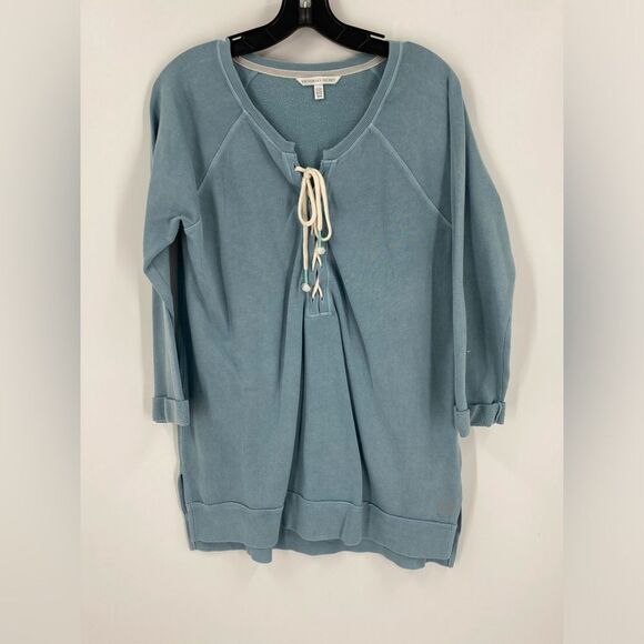 Victoria's Secret Sky Blue Knit Oversize 3/4 Sleeve Top size M - Picture 1 of 3